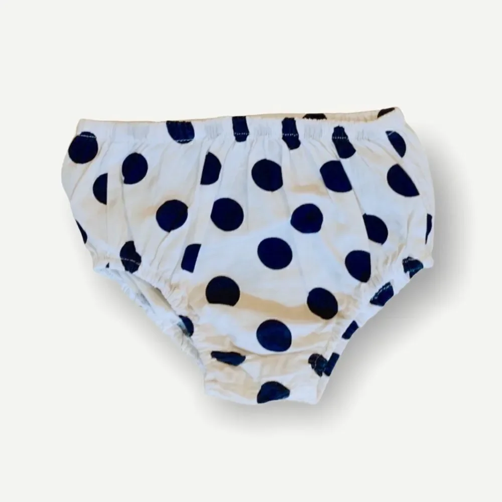 NEWNESS | Navy | Spanish Polka Dot Dress with Red Bows